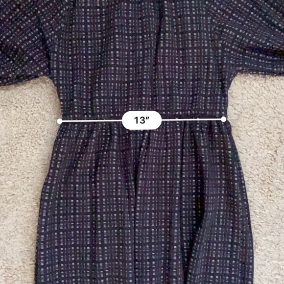 Zara Black Patterned Puff Sleeve Dress - Picture 7 of 7